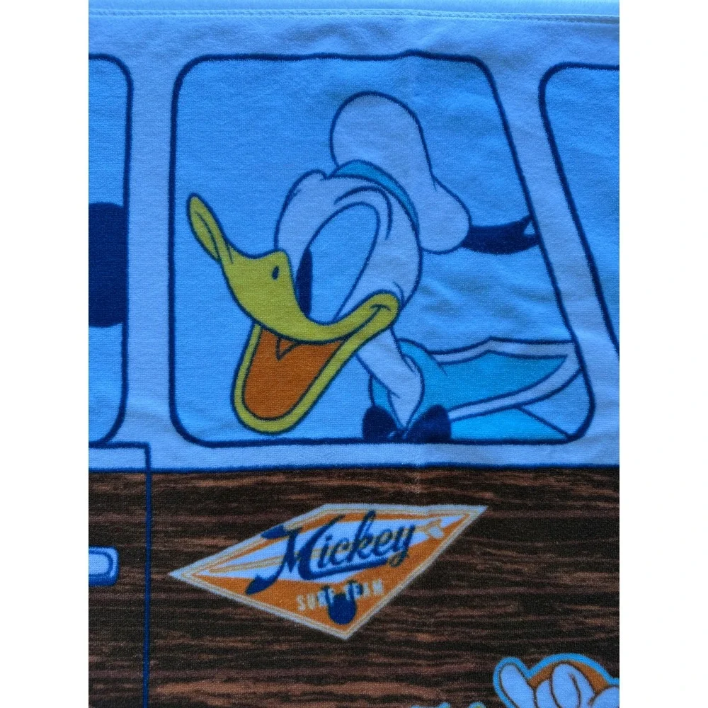 VTG Disney Woodie Surf Wagon Beach Towel Mickey Donald Goofy Retro 90s‎ Surfs Up